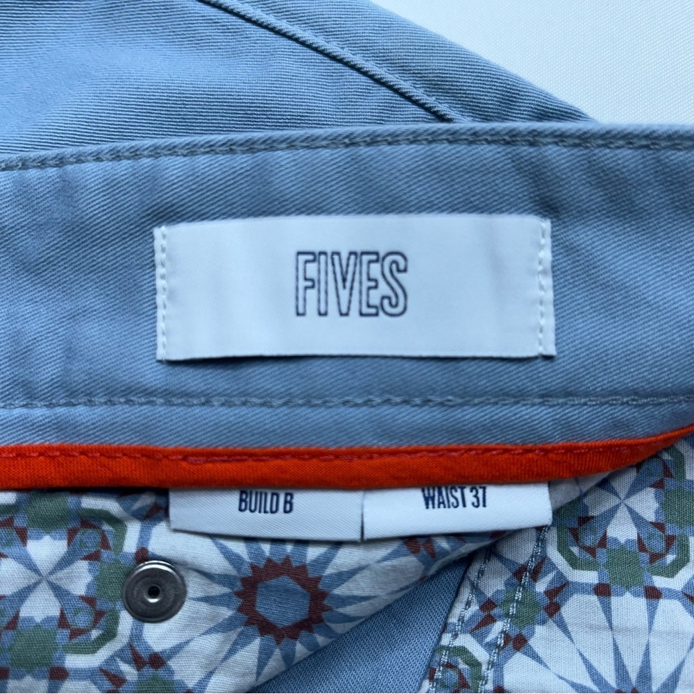 Spoke 5 Pocket Pants Mens 37x30 Powder Blue FIVES Build B Chino Button Fly - Picture 5 of 15